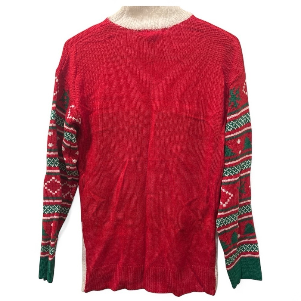Women's Holiday Christmas Ugly Sweater Silver Gold - Picture 2 of 3
